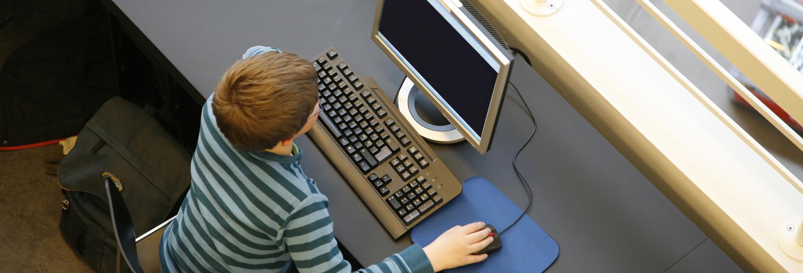 Dreng ved computer